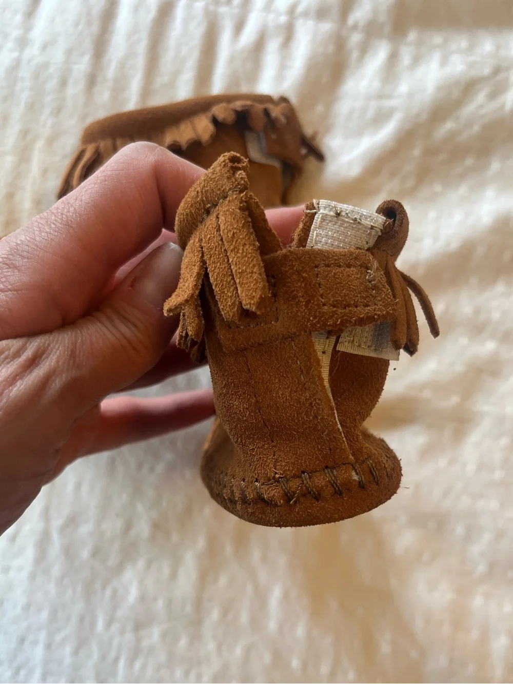 NWOB Minnetonka Back Flap Bootie | Baby Size 6 | Brown